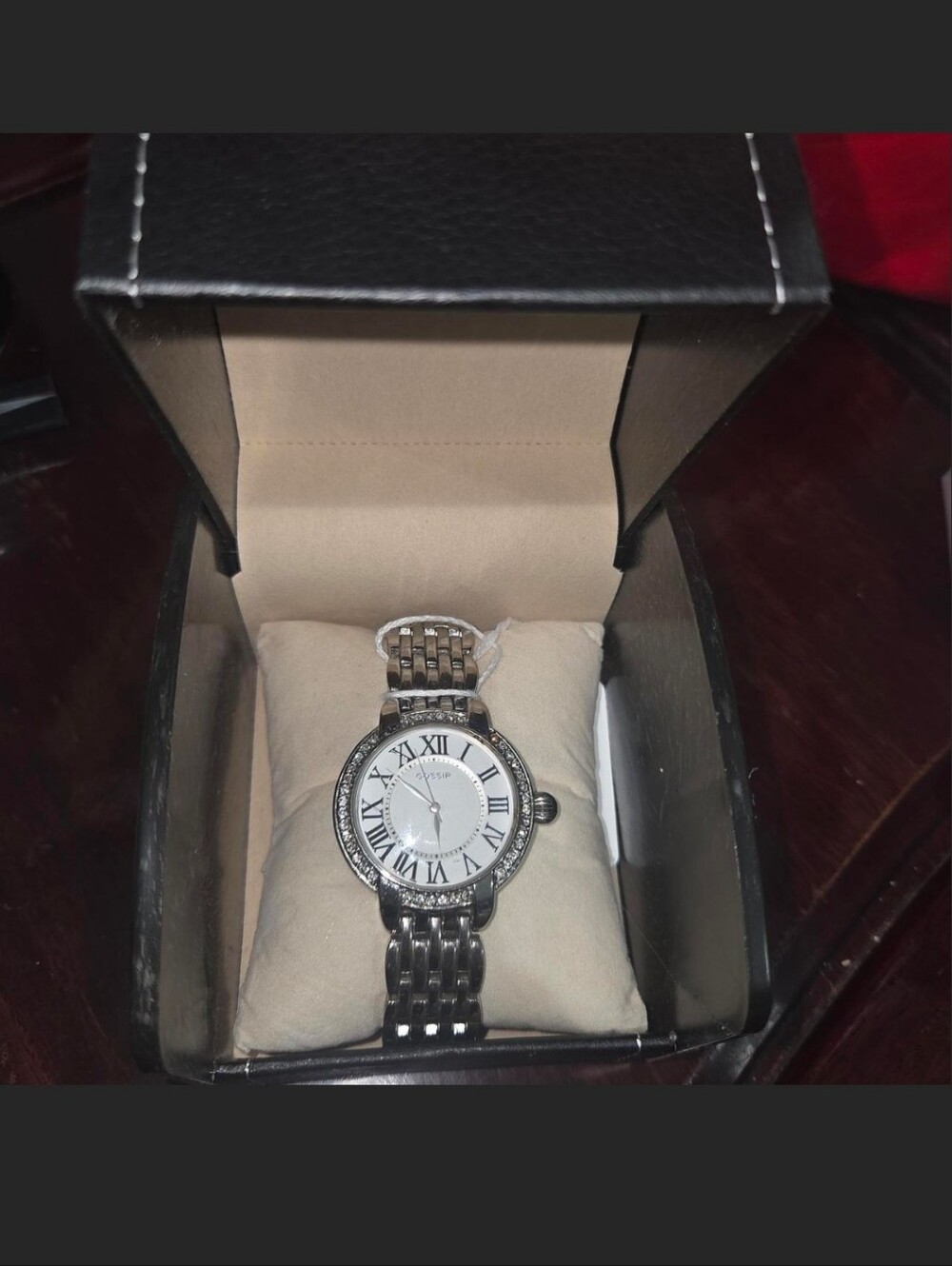 Gossip Silver Tone Round Roman Numeral Bracelet Watch